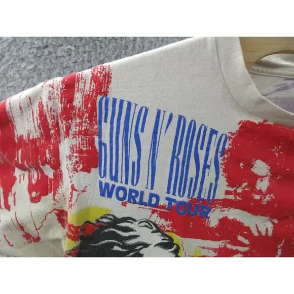 Vintage GUNS & ROSES Use Your Illusion World Tour AOP Brockum T-shirt XL or 2XL?